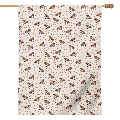 Jack Russell Terrier And Bone Print House Flag