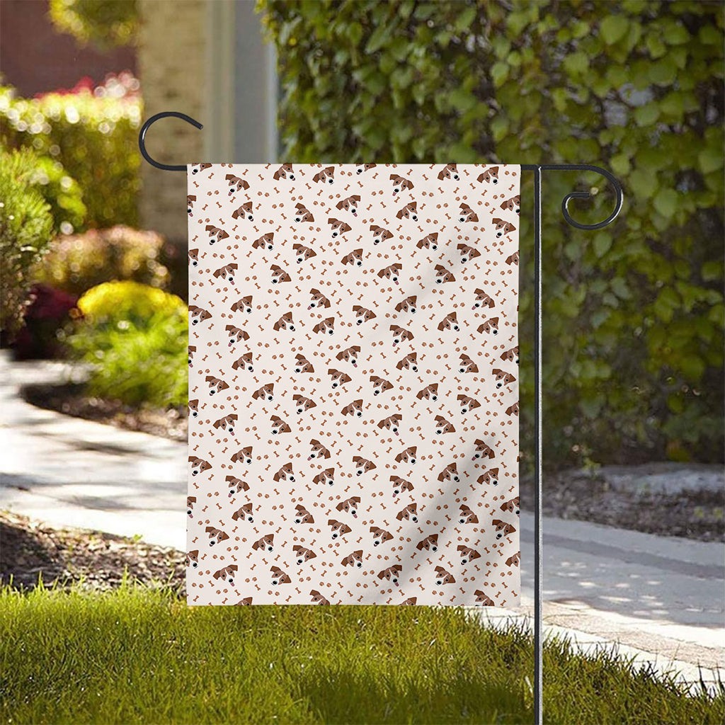 Jack Russell Terrier And Bone Print House Flag