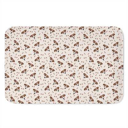 Jack Russell Terrier And Bone Print Indoor Door Mat