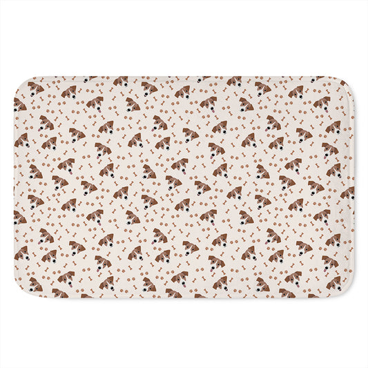 Jack Russell Terrier And Bone Print Indoor Door Mat