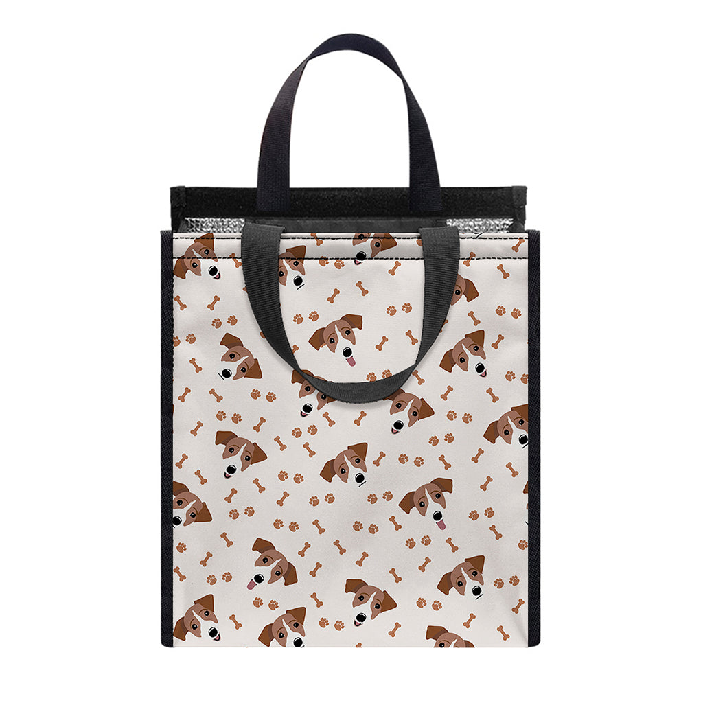 Jack Russell Terrier And Bone Print Insulated Lunch Tote