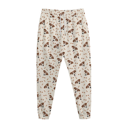 Jack Russell Terrier And Bone Print Jogger Pants