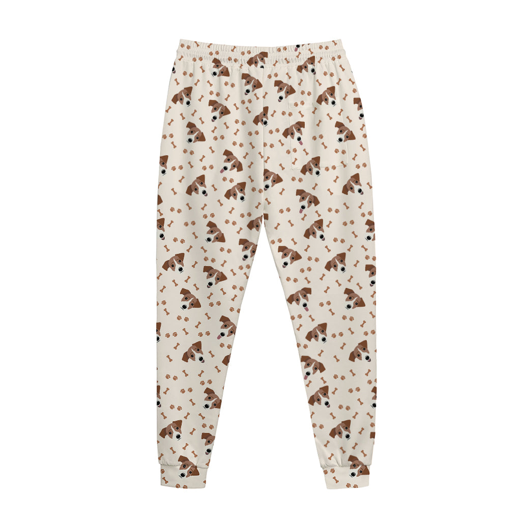 Jack Russell Terrier And Bone Print Jogger Pants