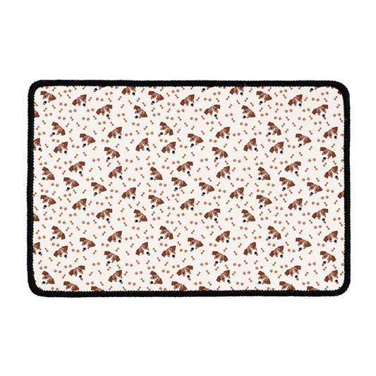 Jack Russell Terrier And Bone Print Kitchen Mat