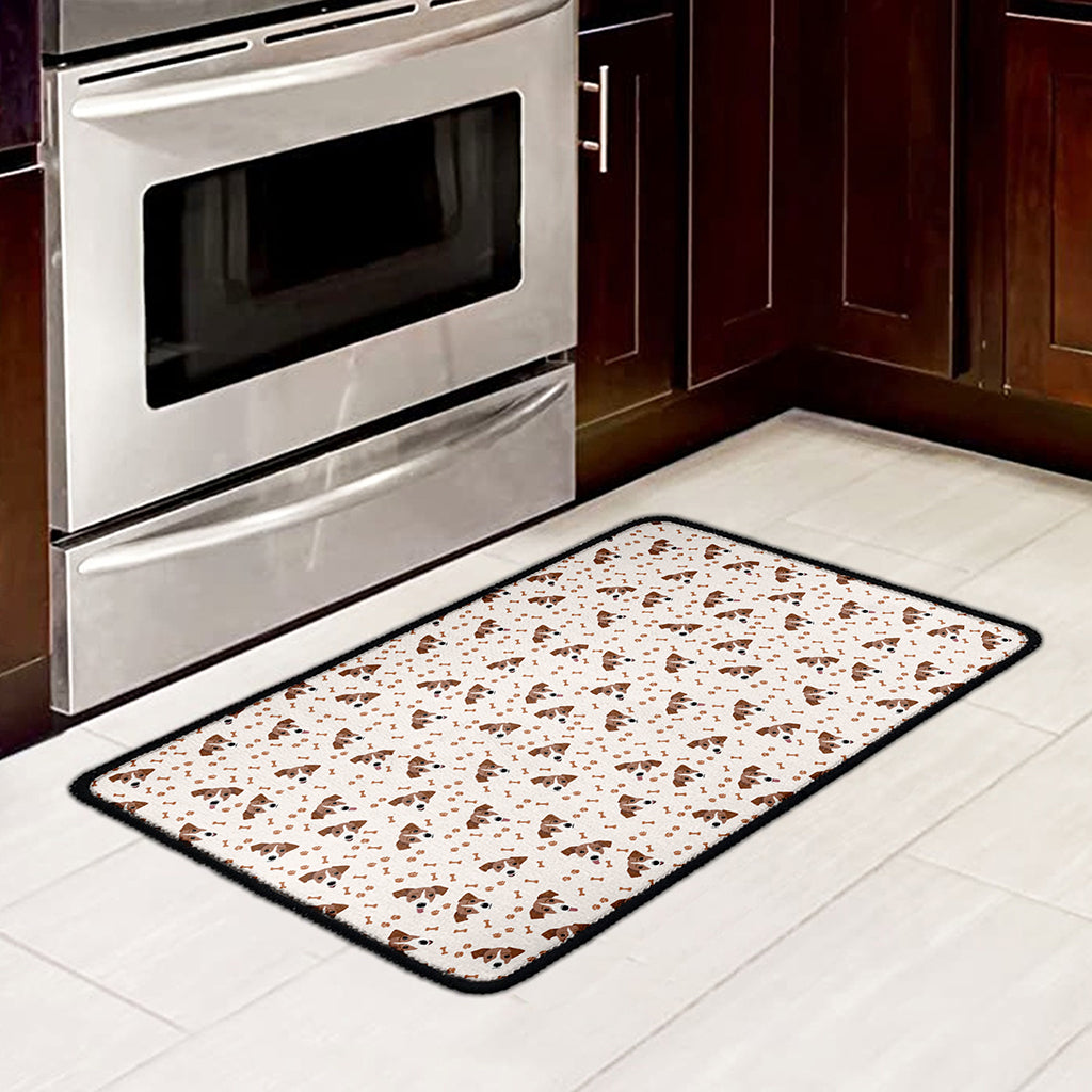 Jack Russell Terrier And Bone Print Kitchen Mat