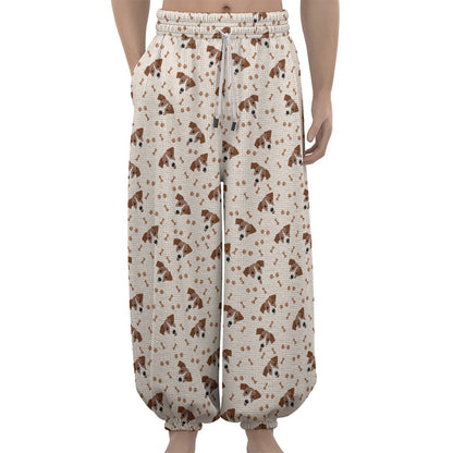 Jack Russell Terrier And Bone Print Lantern Pants