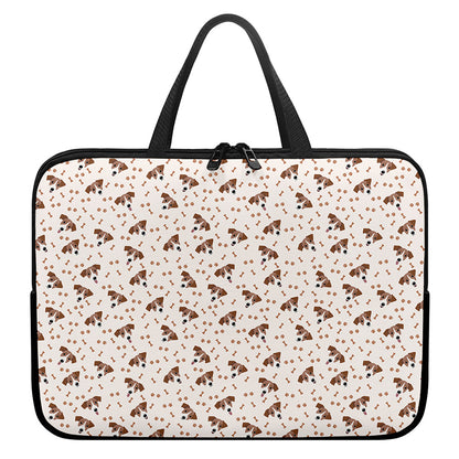 Jack Russell Terrier And Bone Print Laptop Sleeve With Handle