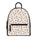 Jack Russell Terrier And Bone Print Leather Backpack