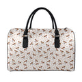 Jack Russell Terrier And Bone Print Leather Duffel Bag