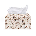 Jack Russell Terrier And Bone Print Leather Tissue Box Cover