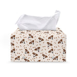 Jack Russell Terrier And Bone Print Leather Tissue Box Cover