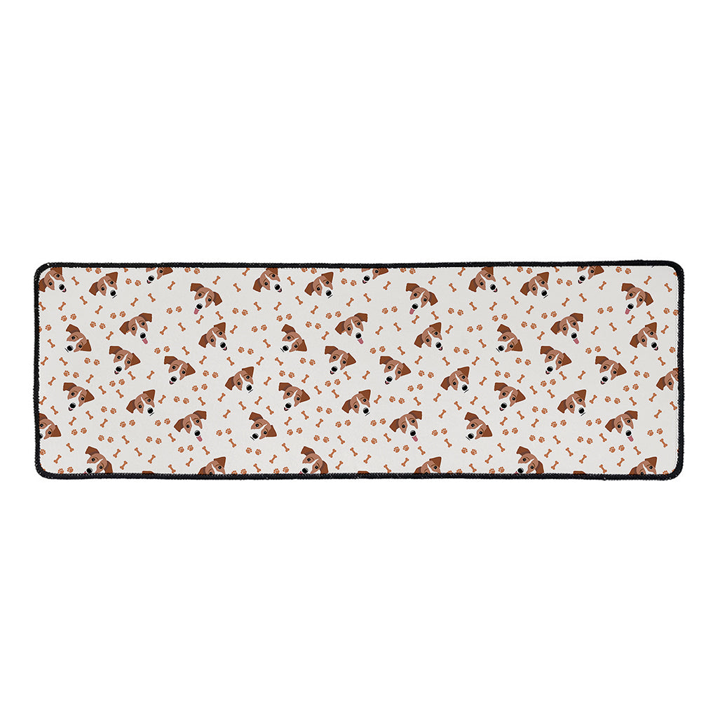 Jack Russell Terrier And Bone Print Long Kitchen Mat