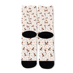 Jack Russell Terrier And Bone Print Long Socks
