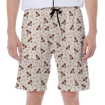 Jack Russell Terrier And Bone Print Men's Beach Shorts