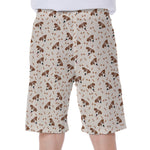 Jack Russell Terrier And Bone Print Men's Beach Shorts