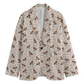 Jack Russell Terrier And Bone Print Men's Blazer