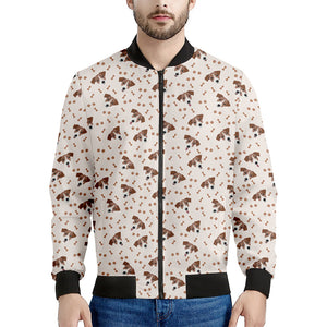 Jack Russell Terrier And Bone Print Men's Bomber Jacket