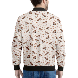 Jack Russell Terrier And Bone Print Men's Bomber Jacket