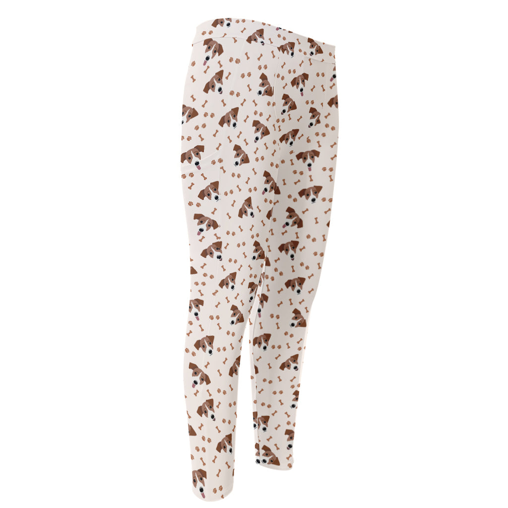 Jack Russell Terrier And Bone Print Men's Compression Pants