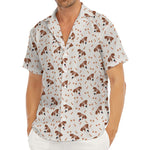 Jack Russell Terrier And Bone Print Men's Deep V-Neck Shirt