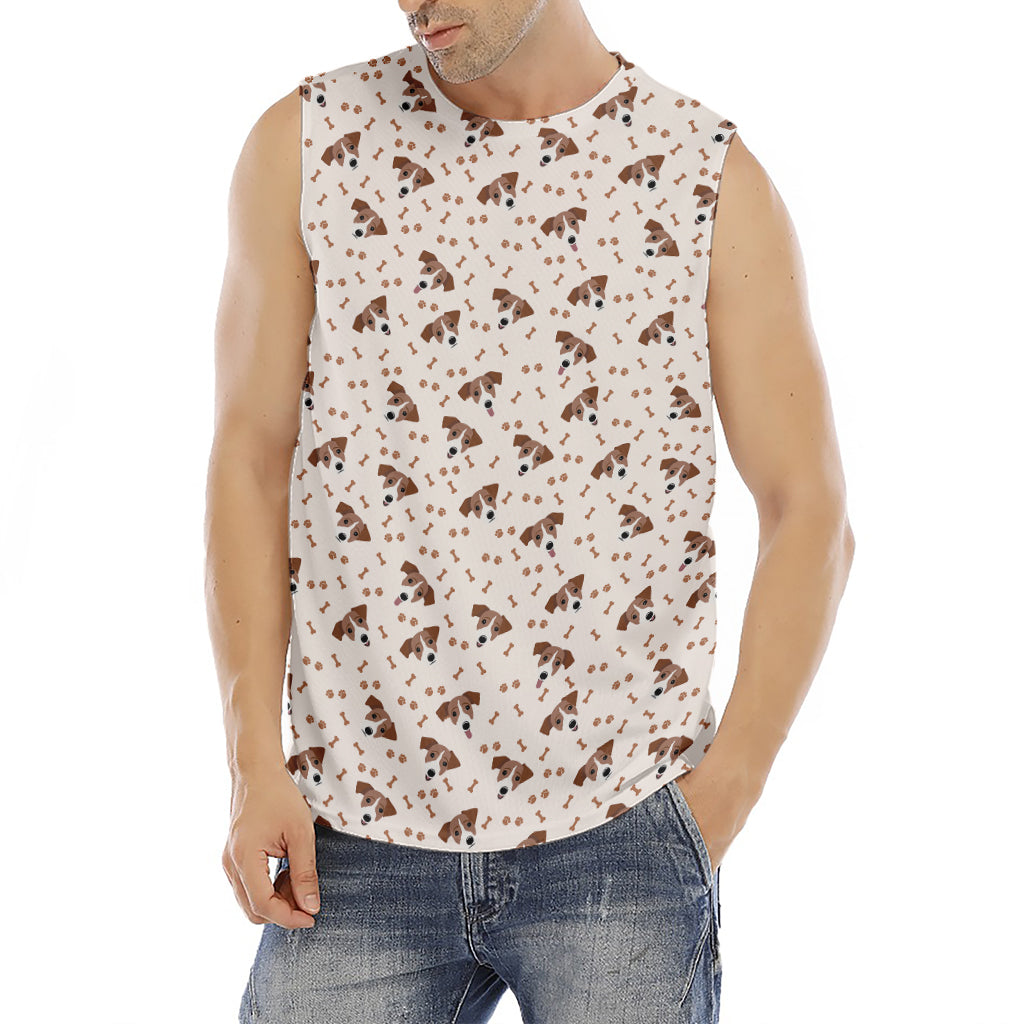 Jack Russell Terrier And Bone Print Men's Fitness Tank Top