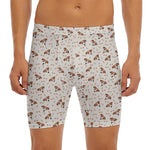 Jack Russell Terrier And Bone Print Men's Long Boxer Briefs