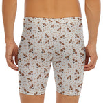 Jack Russell Terrier And Bone Print Men's Long Boxer Briefs