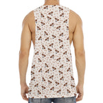 Jack Russell Terrier And Bone Print Men's Muscle Tank Top