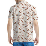 Jack Russell Terrier And Bone Print Men's Polo Shirt