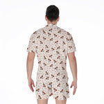 Jack Russell Terrier And Bone Print Men's Rompers