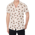 Jack Russell Terrier And Bone Print Men's Shirt