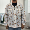 Jack Russell Terrier And Bone Print Men's Shirt Jacket
