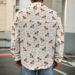 Jack Russell Terrier And Bone Print Men's Shirt Jacket