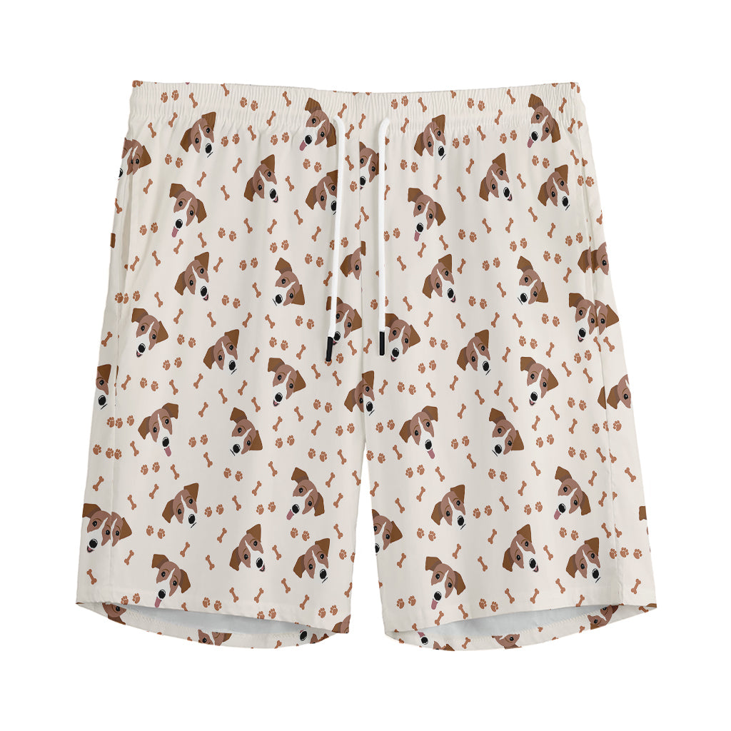 Jack Russell Terrier And Bone Print Men's Sports Shorts