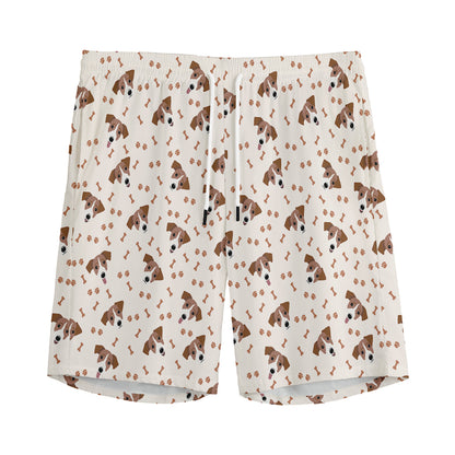 Jack Russell Terrier And Bone Print Men's Sports Shorts