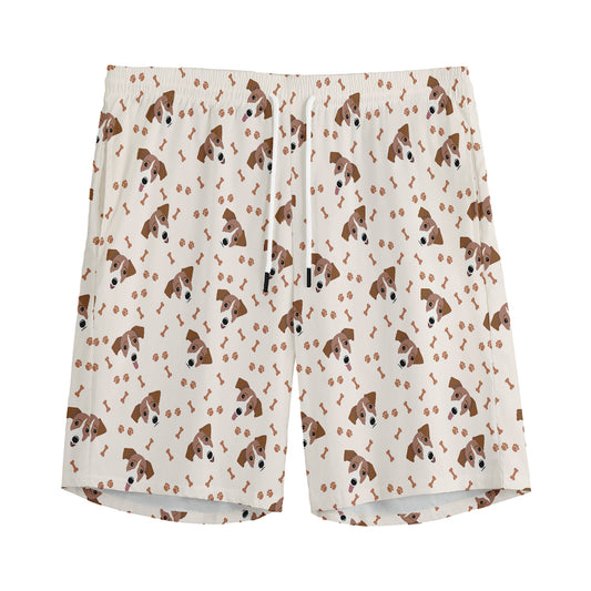 Jack Russell Terrier And Bone Print Men's Sports Shorts