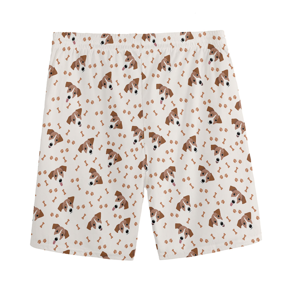 Jack Russell Terrier And Bone Print Men's Sports Shorts