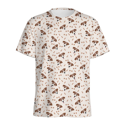 Jack Russell Terrier And Bone Print Men's Sports T-Shirt