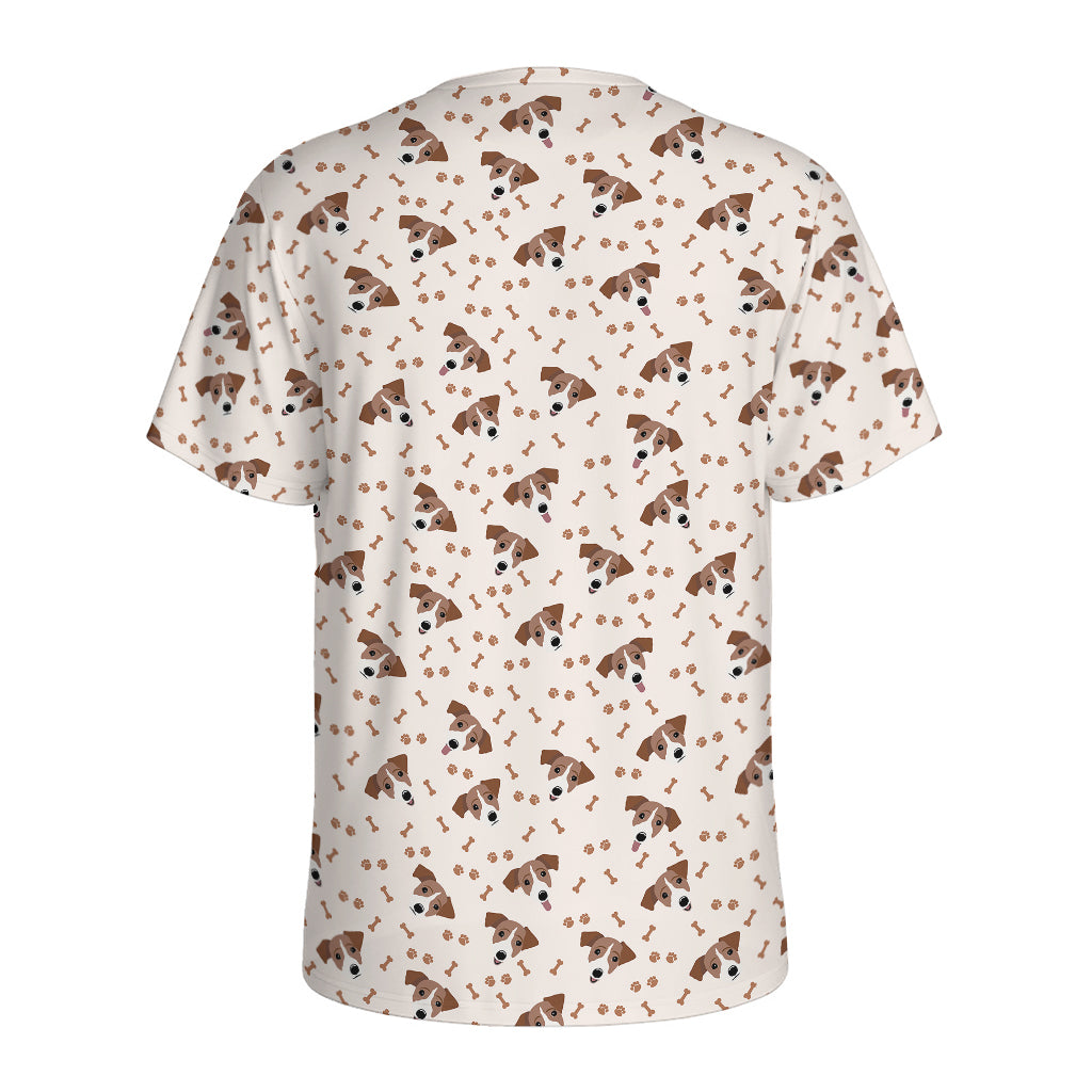 Jack Russell Terrier And Bone Print Men's Sports T-Shirt