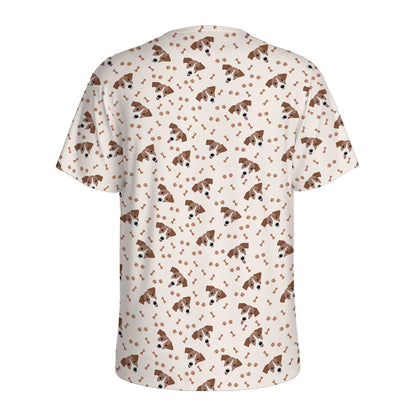Jack Russell Terrier And Bone Print Men's Sports T-Shirt