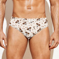 Jack Russell Terrier And Bone Print Men's Swim Briefs