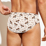 Jack Russell Terrier And Bone Print Men's Swim Briefs