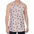 Jack Russell Terrier And Bone Print Men's Velvet Tank Top
