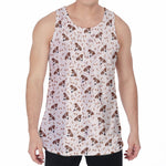 Jack Russell Terrier And Bone Print Men's Velvet Tank Top