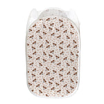 Jack Russell Terrier And Bone Print Mesh Laundry Hamper