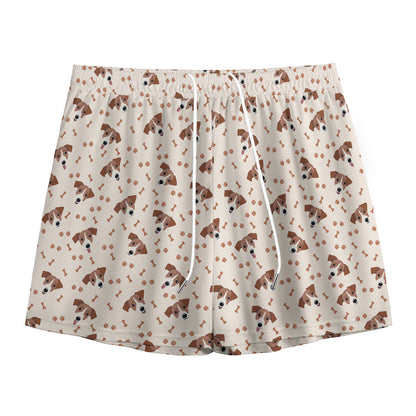 Jack Russell Terrier And Bone Print Mesh Shorts