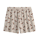 Jack Russell Terrier And Bone Print Mesh Shorts
