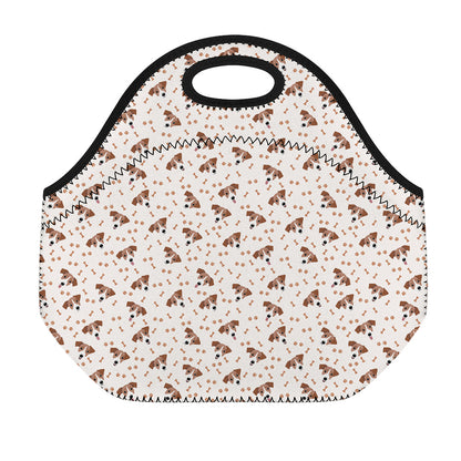 Jack Russell Terrier And Bone Print Neoprene Lunch Bag