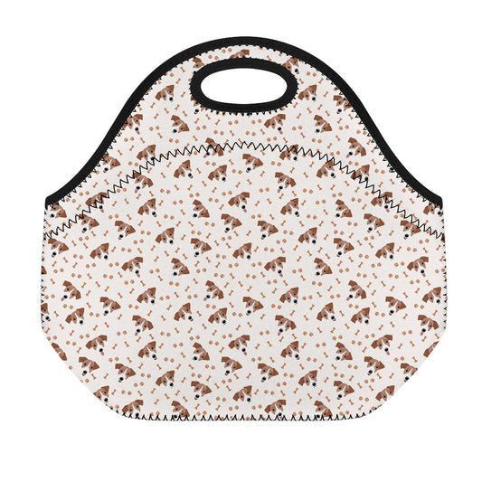 Jack Russell Terrier And Bone Print Neoprene Lunch Bag