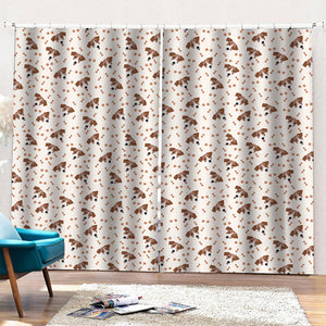 Jack Russell Terrier And Bone Print Pencil Pleat Curtains